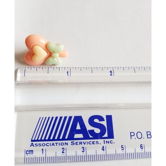 Peach Pink Heart Lollipop Earrings - Picture 5 of 5